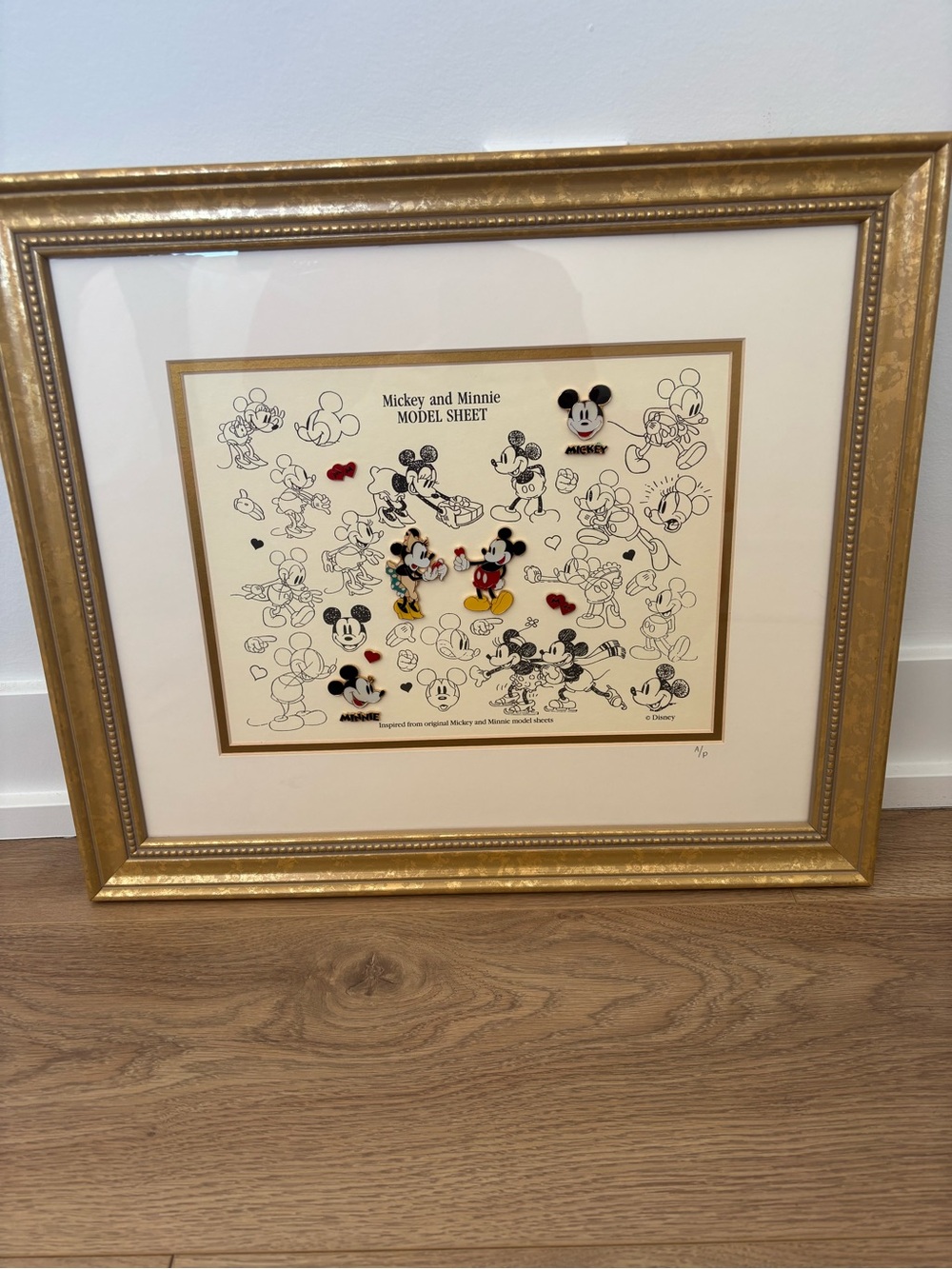 Disney Mickey & Minnie Model Sheet Artist Proof LE 2500 Framed Pin Set 1999 A/P
